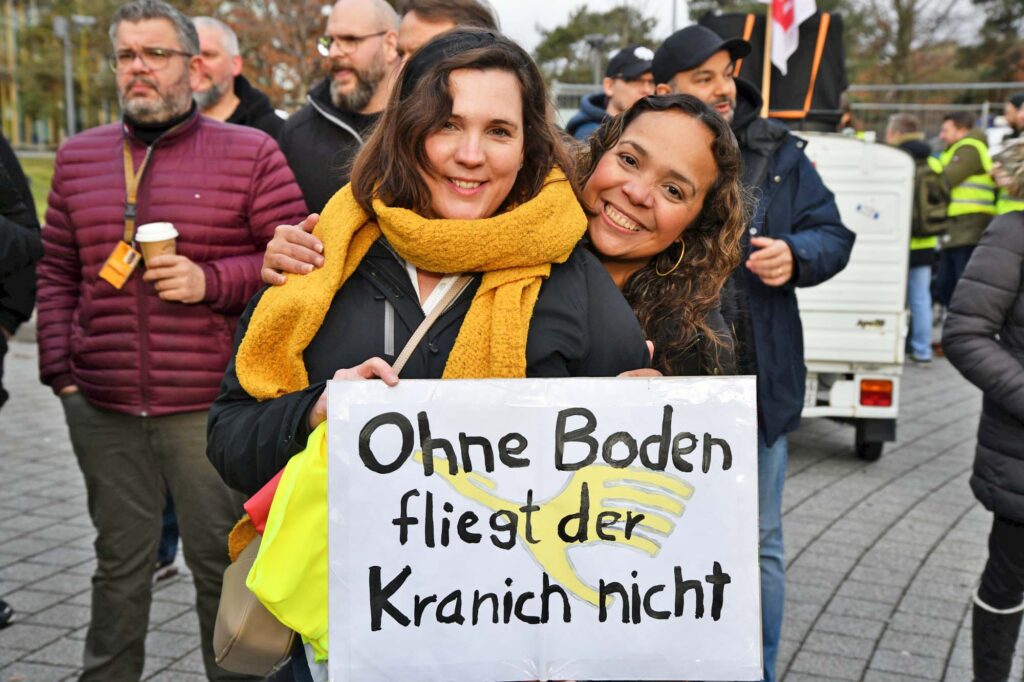 Warnstreik des Lufthansa Bodenpersonals am Flughafen Frankfurt am 20.02.2024